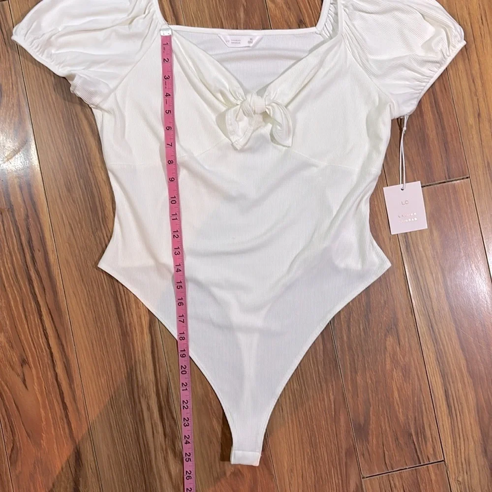NWT LC Lauren Conrad Puff Sleeve Bodysuit, Size XL - Picture 9 of 14